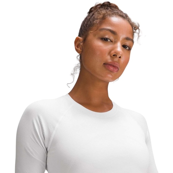 Lululemon Swiftly Tech Cropped Long-Sleeve Shirt 2.0 - Bone, Size 2 - Picture 2 of 7
